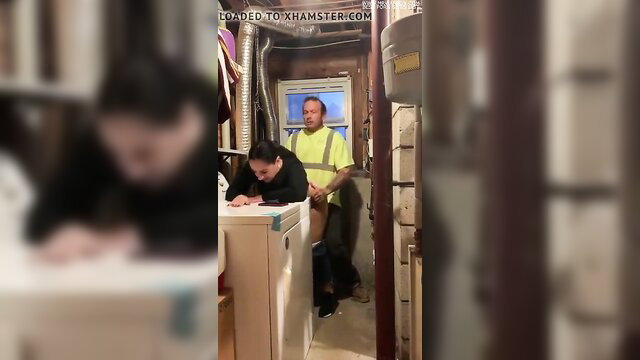 Cheating hillbilly couple in boiler room foreplay with Ultima studio