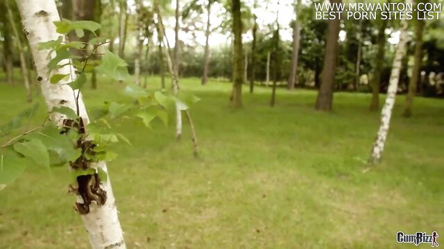 Birch forest park with green grass, Cumbizz porn thumbnail