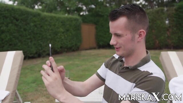 Handsome guy taking selfie outdoors on MariskaX