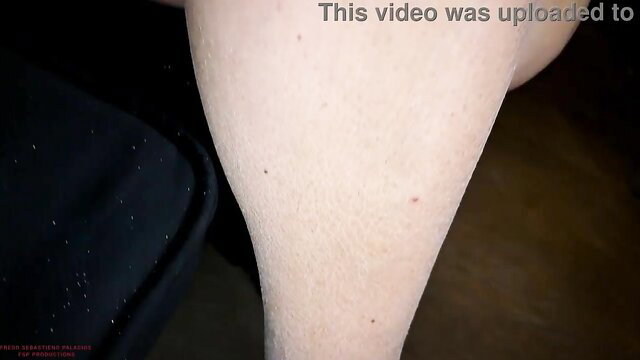 Hot mature reveals hairy pussy, thick white thighs spread wide