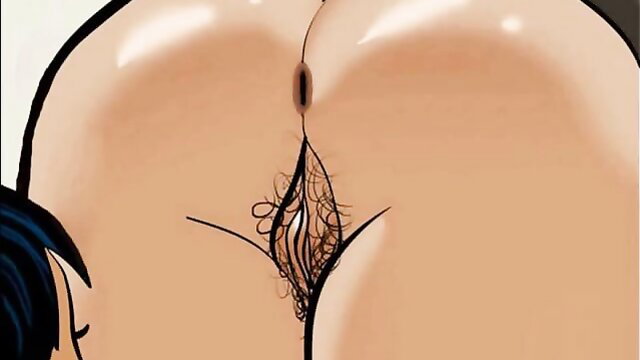 Hentai cartoon MILF Vela spreads hairy pussy and ass closeup