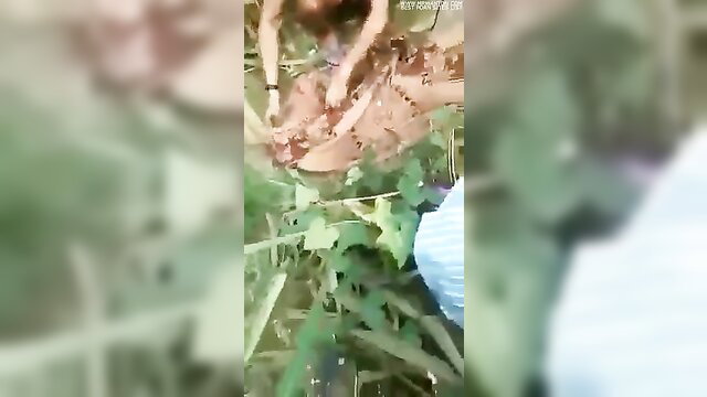 Indian girl fucked in field by dad friend, outdoor amateur sex