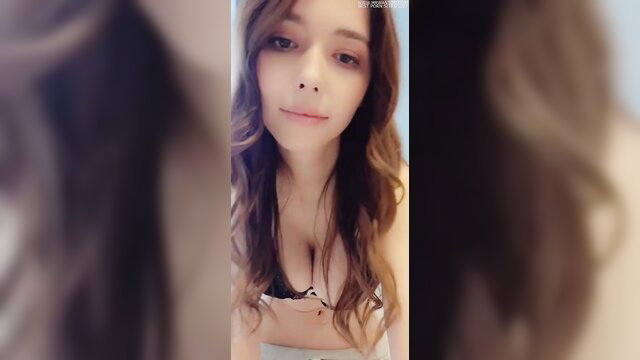 Mila Azul sexy lingerie tease, big tits closeup