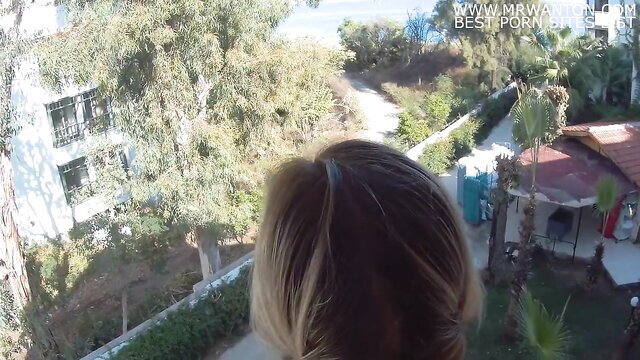 Russian Natasha SalemSabrina balcony view in Turkey adventure