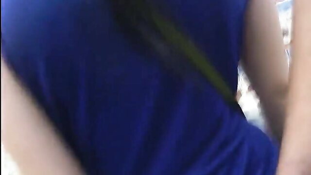 Encoxada MILF in tight blue dress groped from behind in public