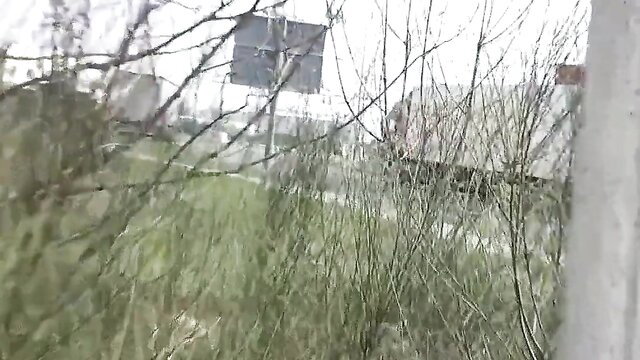 Aische Pervers in outdoor car park slut scene, teasing by truck