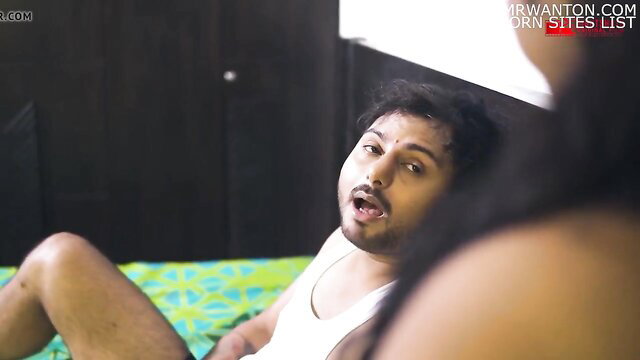 Indian Kamini webseries episode 1 thumbnail: horny guy on bed with sexy woman