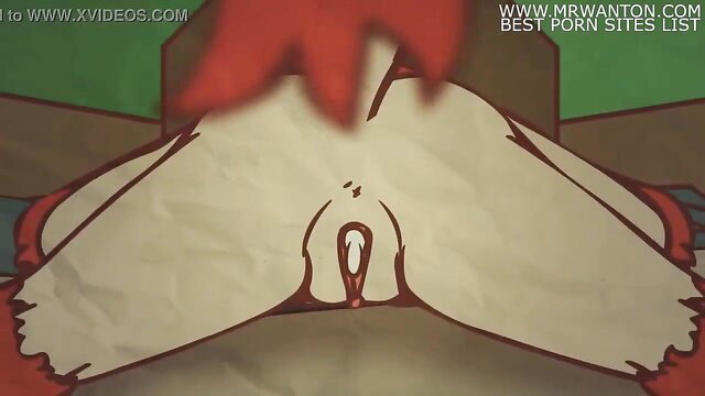 Redhead cartoon babe spreads pussy wide in explicit closeup view