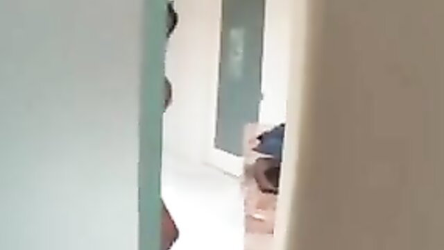 Renae Cruz step daughter peeking from bathroom door nude