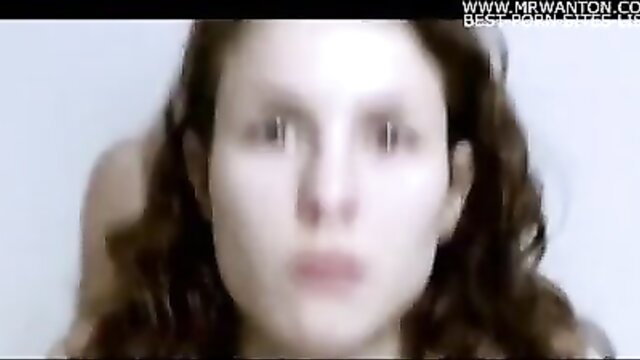 Closeup of pale redhead woman with intense eyes in rough sex thumbnail