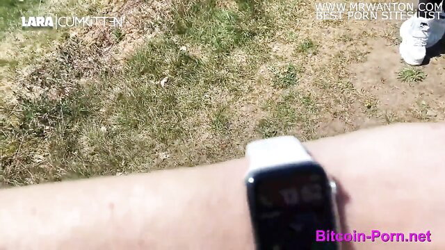 Blonde German hooker POV outdoor fuck closeup on Apple Watch