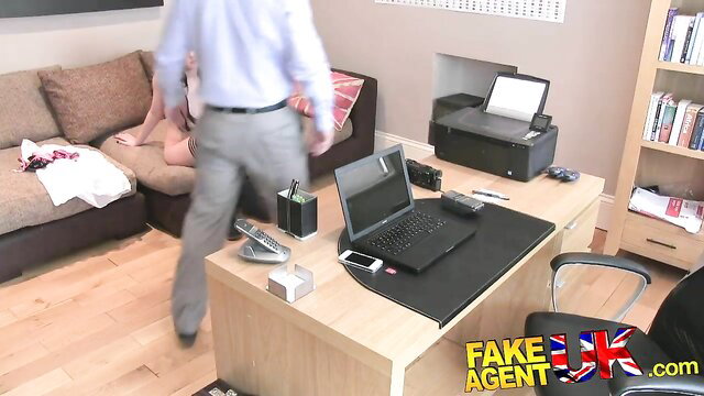 FakeAgentUK tight ass emo teen in casting with big desk