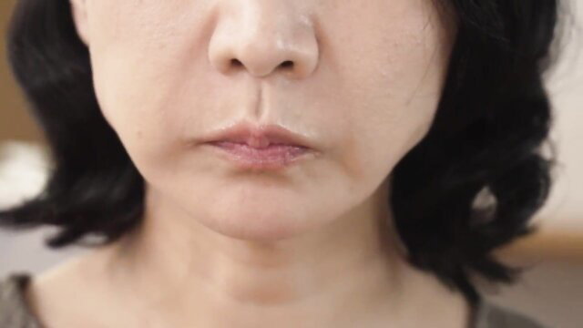 Reiko Seo beautiful Japanese MILF closeup face and lips
