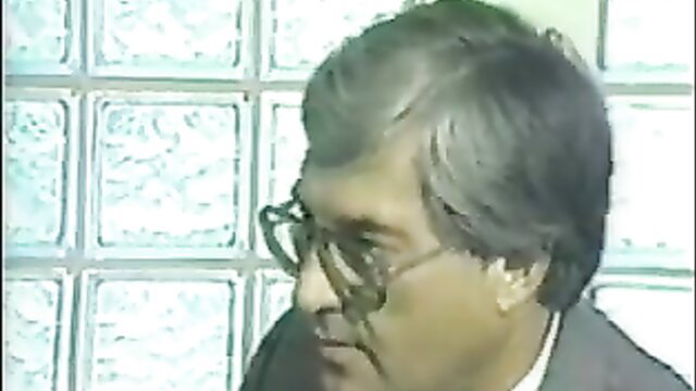 Retro man in glasses profile view, vintage spanking porn thumbnail