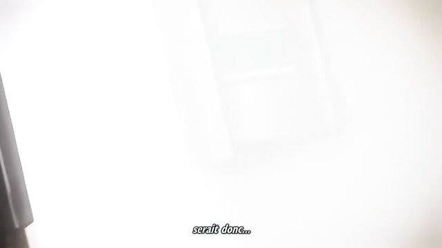 Cute anime hentai girl with huge boobs, seductive close-up gaze