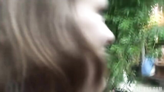 Blurry closeup of pregnant Czech amateur girl's face in outdoor sex