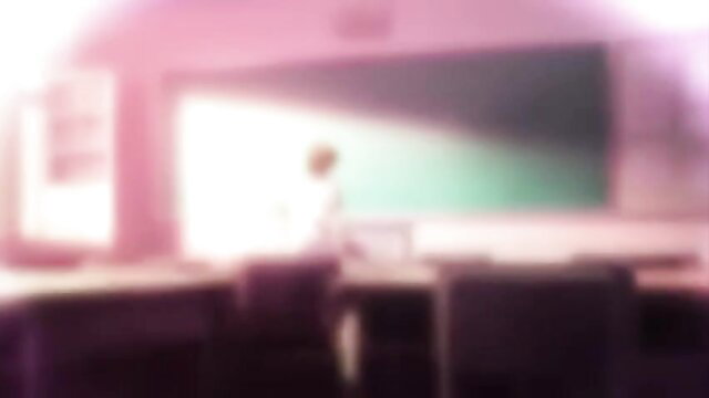 Blurry anime girl in white near a screen