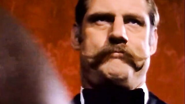 Marilyn Chambers intense mustache man stare in Behind The Green Door classic