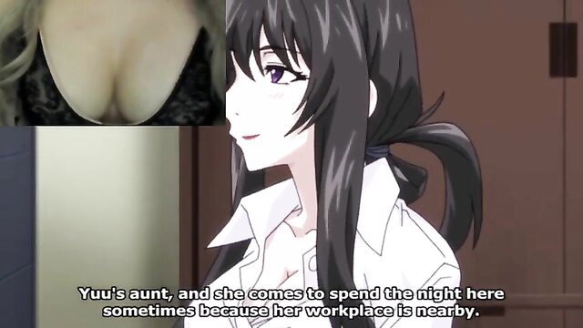 Hentai aunt with huge tits in lingerie visits nephew for taboo fuck