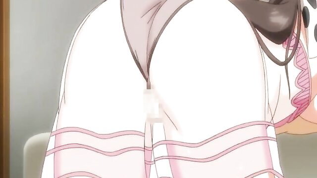 Anime hentai wife big ass in lingerie bent over NTR creampie