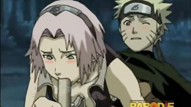 Sakura sucking Naruto cock hentai parody thumbnail
