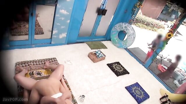 Asian woman nude on rug in POV femdom tease, sumata to sex BDSM JAV