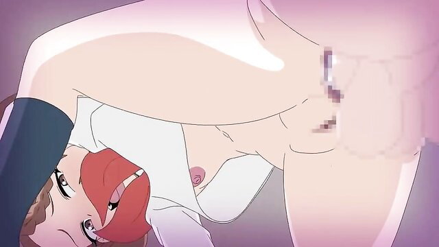 Anime hentai girl in nurse outfit with small penis, JAV style explicit closeup