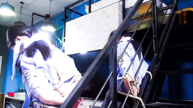 Chinese policewomen bound and gagged in BDSM teaser, Tianyi A040a