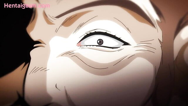 Closeup of woman's intense wide eye in hentai Tsuma Netori Kan Bijutsu Kyoushi