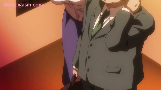 Anime couple having sex in a suit