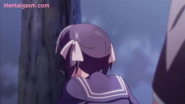Purple-haired anime girl in sailor uniform from behind, Boku Dake No Hentai Kanojo hentai
