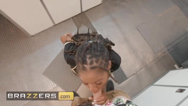 LaSirena69 sucks cock on plane with Hazel Grace - Brazzers threesome