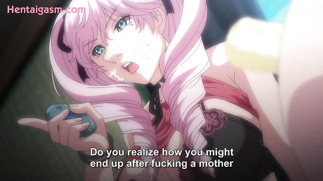 Pink-haired Midsummer Night hentai mom with tongue out, teasing viewer