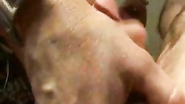 Blonde mommy Natalia teases and jerks cock closeup