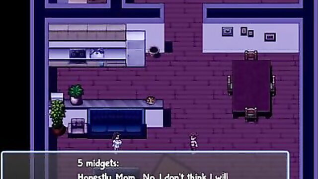 POV chat with hot MILF mom in kitchen, pixel art tease