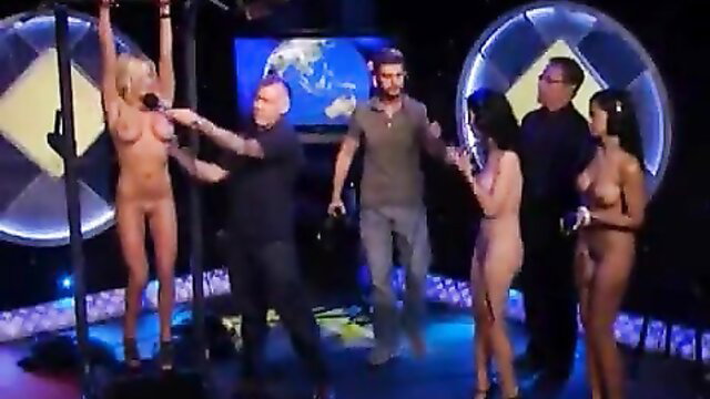 Worlds Strongest Naked Woman Contest with nude models and hosts