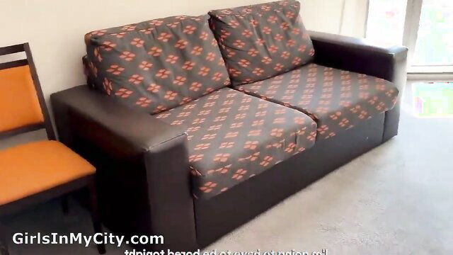 Stepmom and stepson on hotel sofa in unplanned taboo hookup