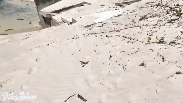 Teen with big boobs fucked on sunny beach by the sea