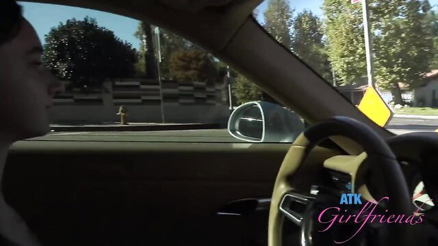 Melanie Marie drives luxury car in sunny Paradise Cove POV - ATK Girlfriends