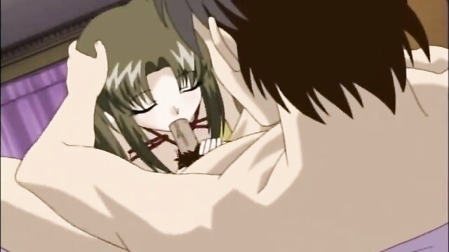 Anime little stepsister gagged and groped in hentai scene