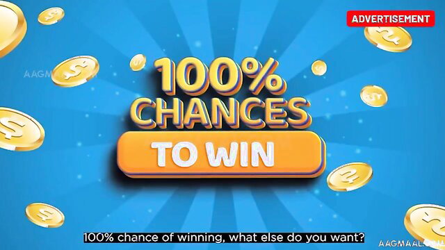 100% Chances to Win adult video thumbnail with golden coins and prizes