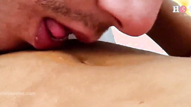 Indian guy licks busty desi girl's belly in hot dream fuck