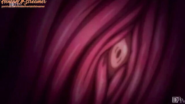 Pink tentacle eye closeup in erotic hentai animation thumbnail