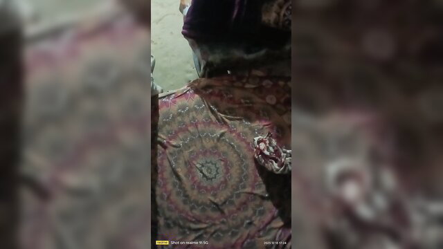 Indian teen girl bound on psychedelic blanket in hot BDSM fuck