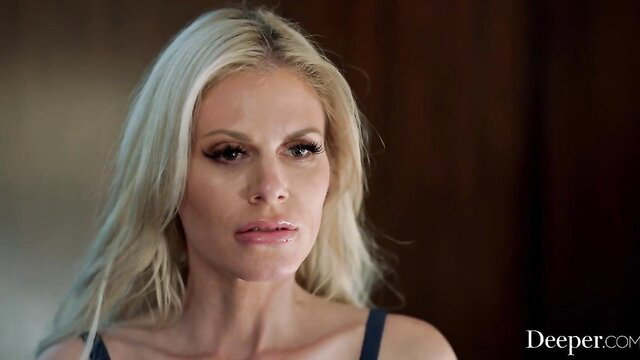 Casca Akashova blonde mature mom closeup gaze