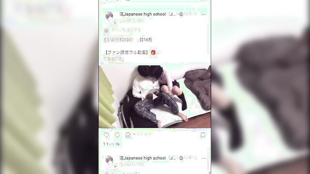 Japanese JAV couple horny cohabitation sex on bed preview