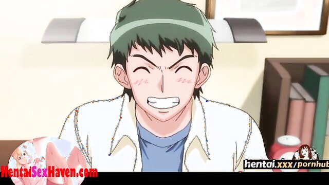 Smiling green-haired anime boy holding volleyball in white jacket