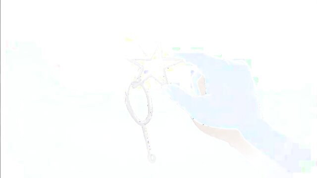 Cute naked anime girls with hand mirror closeup