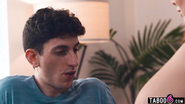 Natasha Nice huge tits MILF stepmom in tight top closeup