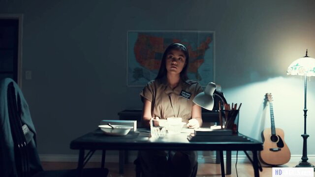 Alina Lopez as sexy nurse in uniform at desk, Christian Chick's Farewell